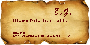 Blumenfeld Gabriella névjegykártya